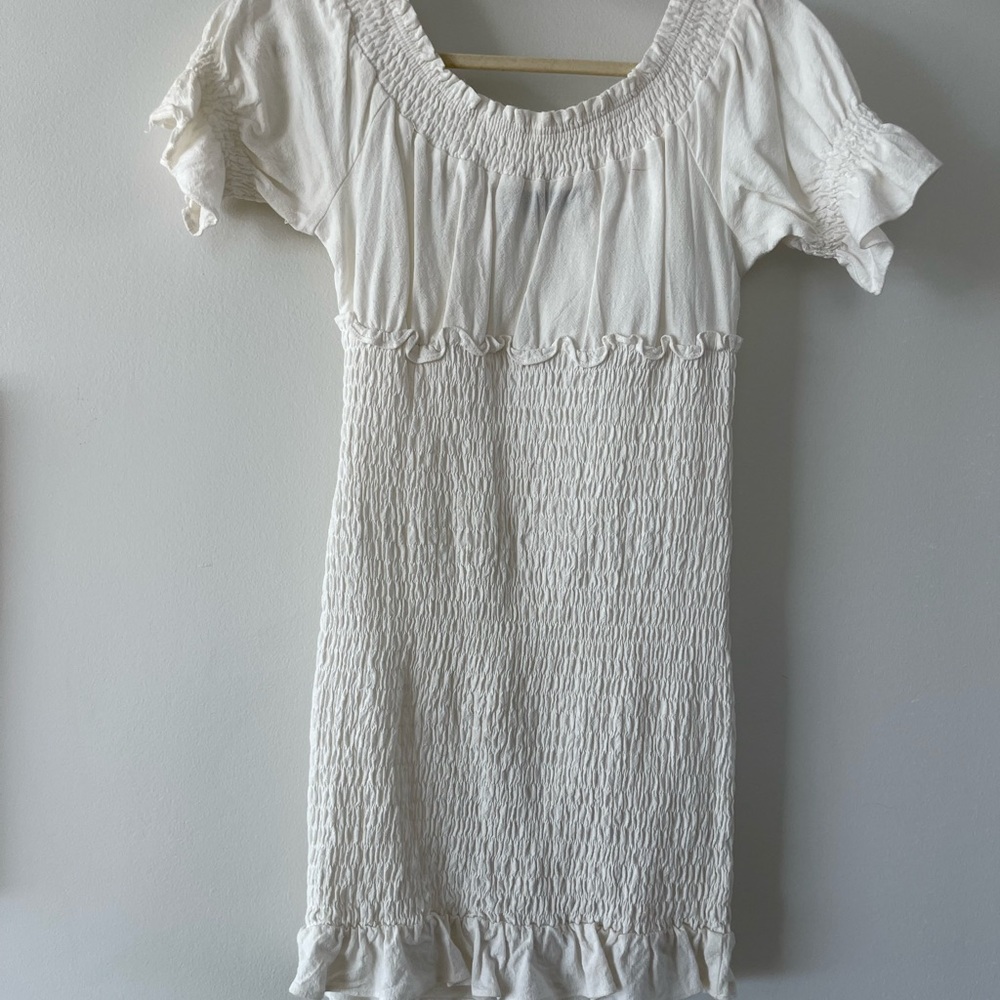 Vici White Scrunch Dress
